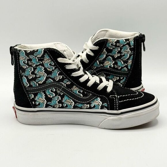 Vans SK8-HI Back Zip Suede Dinosaur print Sneakers - Kids US 1 - Picture 6 of 10